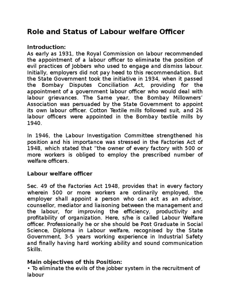 labour-welfare-officer-psychotherapy-employment