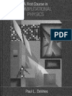 Paul DeVries a First Course in Computational Physics