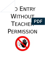 N E W T P: O Ntry Ithout Eacher Ermission