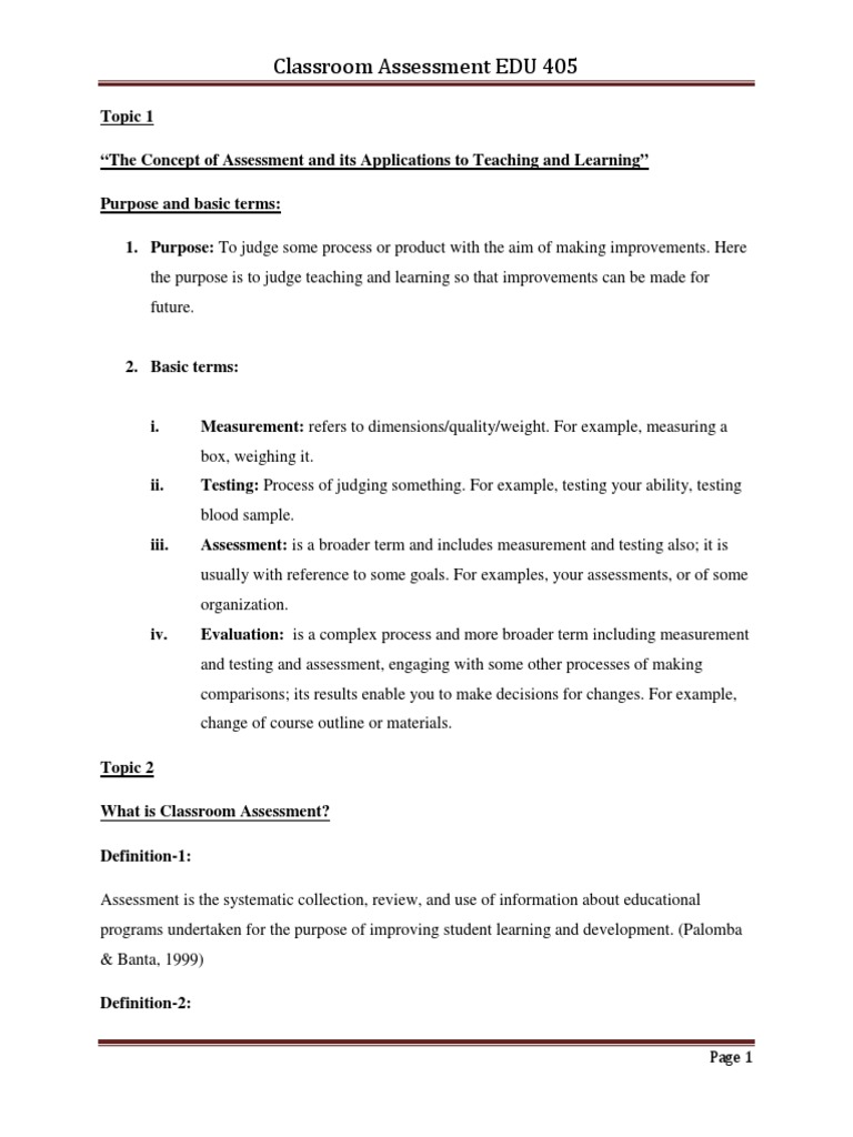 Understanding Classroom Assessment | PDF | Educational Assessment ...
