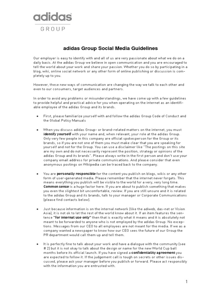 adidas code of conduct