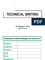 Technical Writing: Mr. Ramsey S. Ferrer