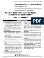 TJGO Analista Judiciario - Area de Apoio Judiciario e Administrativo (ANJUD-AA) Tipo 1