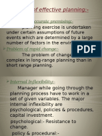 Barriers of Effective Planning