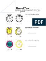 Elapsed Time: Calculate Elapsed Time. Write How Much Time Have Passed
