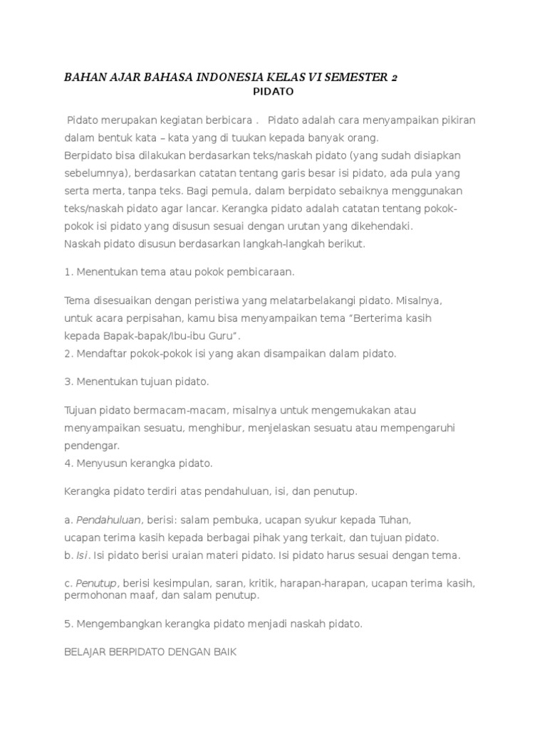 Contoh Pidato Ucapan Terima Kasih Kepada Guru
