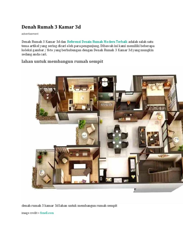 Denah Rumah 3 Kamar 3d PDF