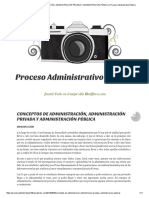 Conceptos de Administración, Administración Privada y Administración Pública _ Proceso Administrativo Público