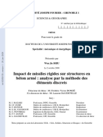 Impacts de Missiles Rigides Sur Structures en Béton Armé