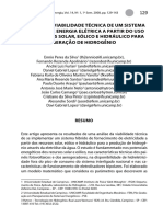 Analise Da Viabilidade Tecnica Para Geracao de Hidrogenio