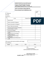 Kartu Kontrol Praktikum Kristalografi Dan Mineralogy