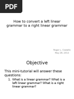 How To Convert A Left Linear Grammar To A Right Linear Grammar