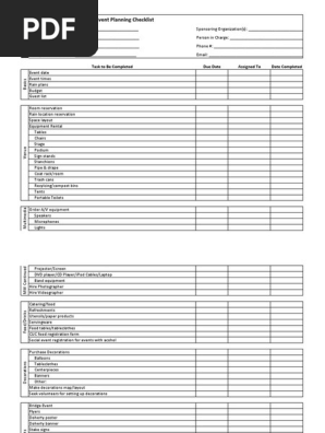 Event Planning Checklist