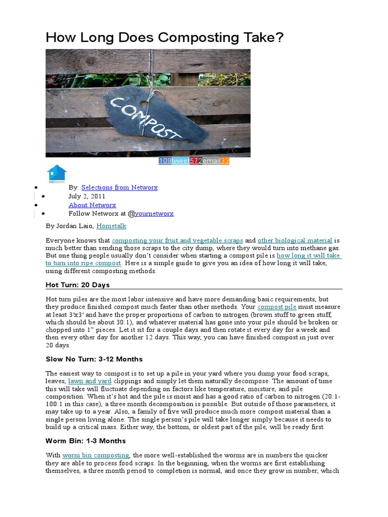 Composting Timeframes Explained | PDF | Compost | Organic Matter