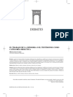 EL TRABAJO DE LA MEMORIA O EL TESTIMONIO COMO CATEGORÍA DIDÁCTICA