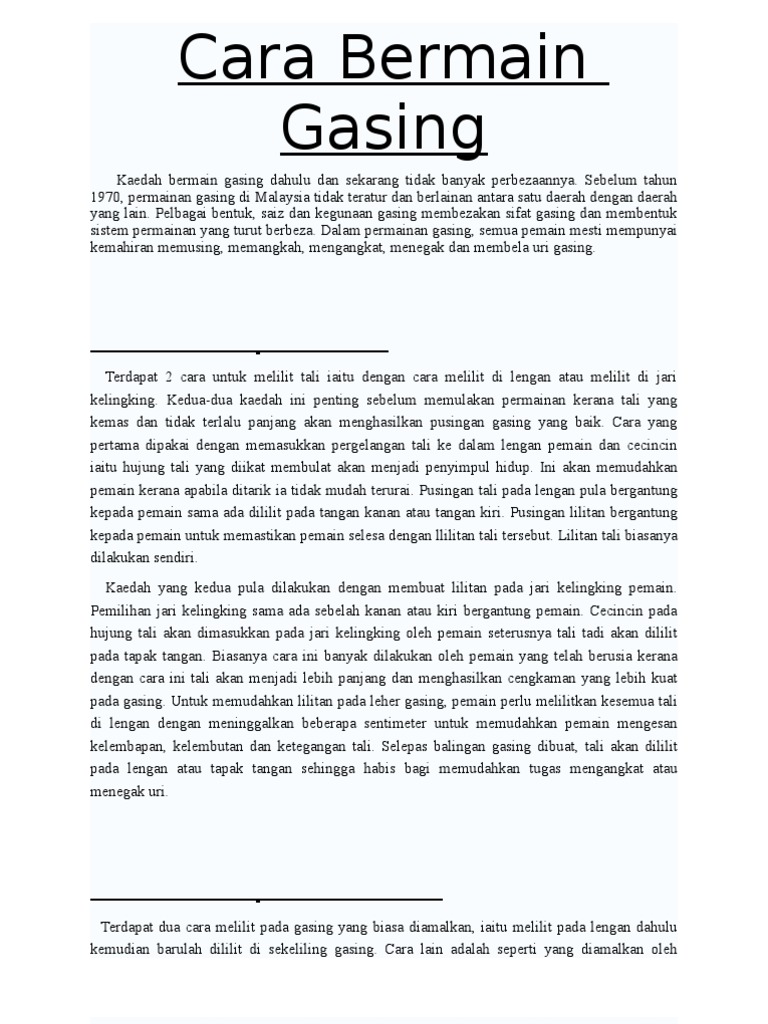 Cara Bermain Gasing Pdf