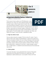 Os 5 Passos Para o Empreendedorismo Interno