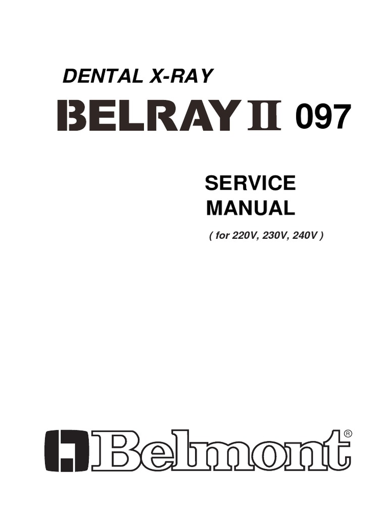 Belmont Belray II Dental XRay Service Manual PDF PDF