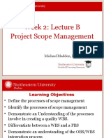 Week 2: Lecture B Project Scope Management: Michael Madden, PMP®, MBA