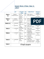 Final Exam: French Department Term 2 Plan: Year 2: Session 2016-2017