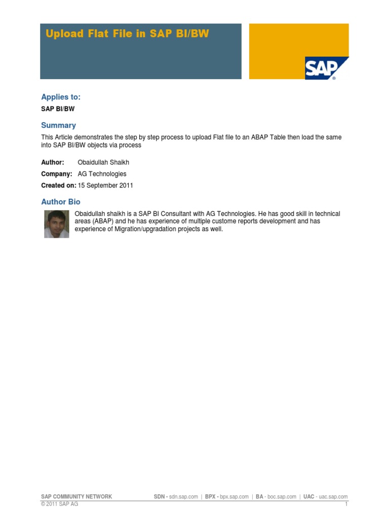 4.upload Flat File in SAP BI - BW PDF | PDF