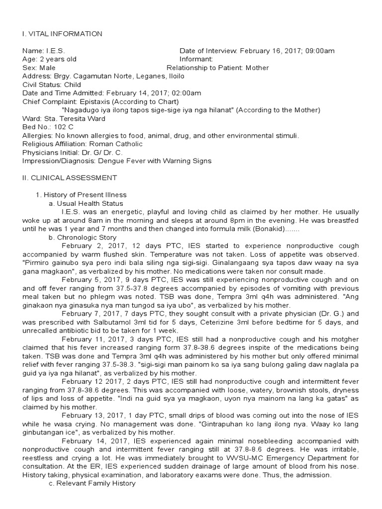 Dengue fever- case presentation ppt image