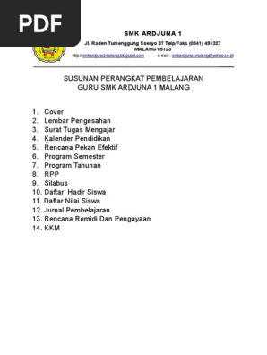 Urutan Susunan Perangkat Pembelajaran Guru Paud