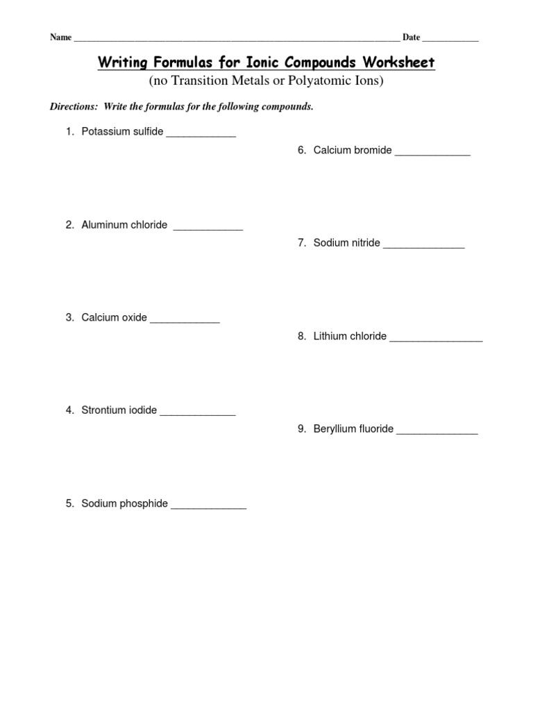 Naming and Writing Ionic Compounds | PDF