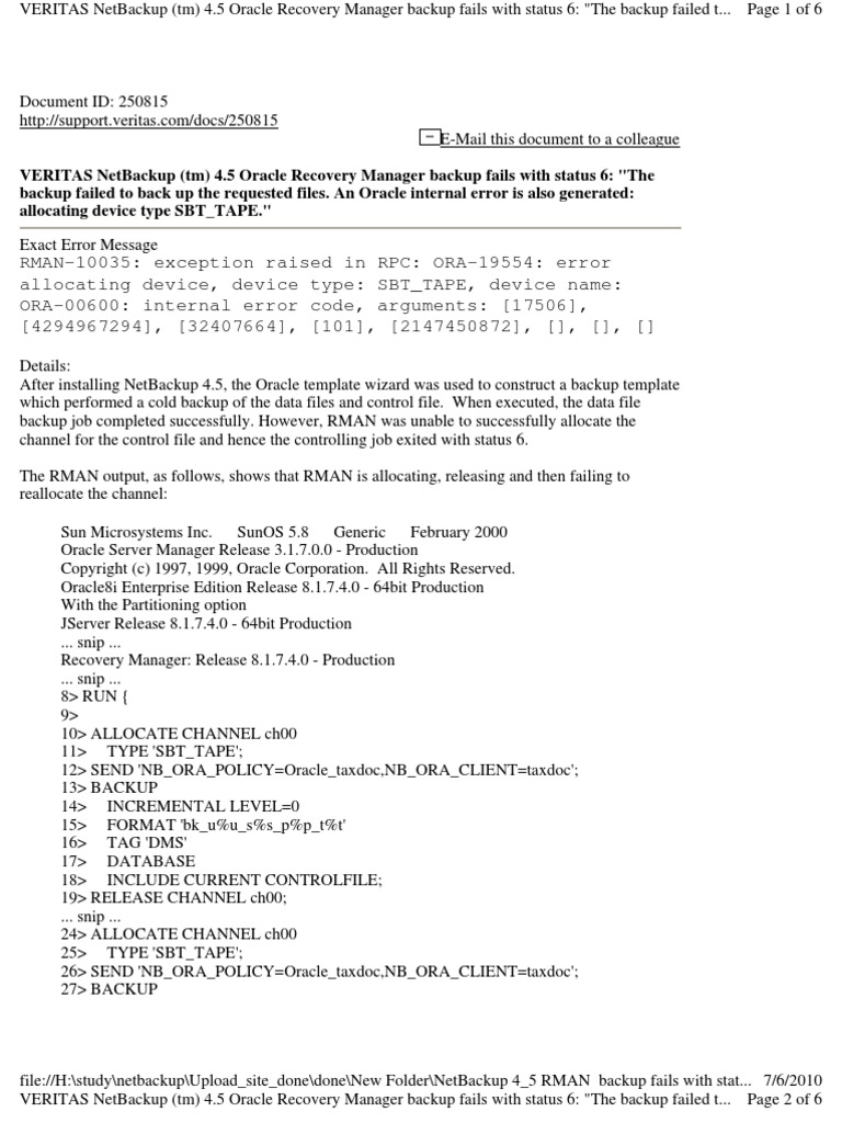 Query To Check Rman Backup Status