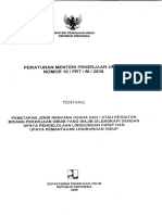 Permen - Permen PU No 10 Tahun 2008 - Penetapan Jenis Rencana Usaha Dan Atau Kegiatan Bidang Pekerjaan Umum Yang Wajib Dilengkapi Dengan UKL-UPL PDF