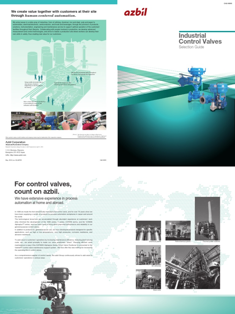 Azbil Control Valve Catalogue PDF Valve Automation