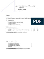Journal of Engineering Science and Technology (Jestec) : Review Form