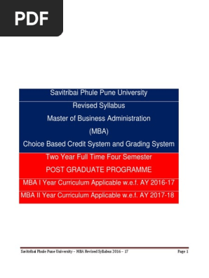 Mba New Syllabus 6 5 2016 17 Thesis Curriculum