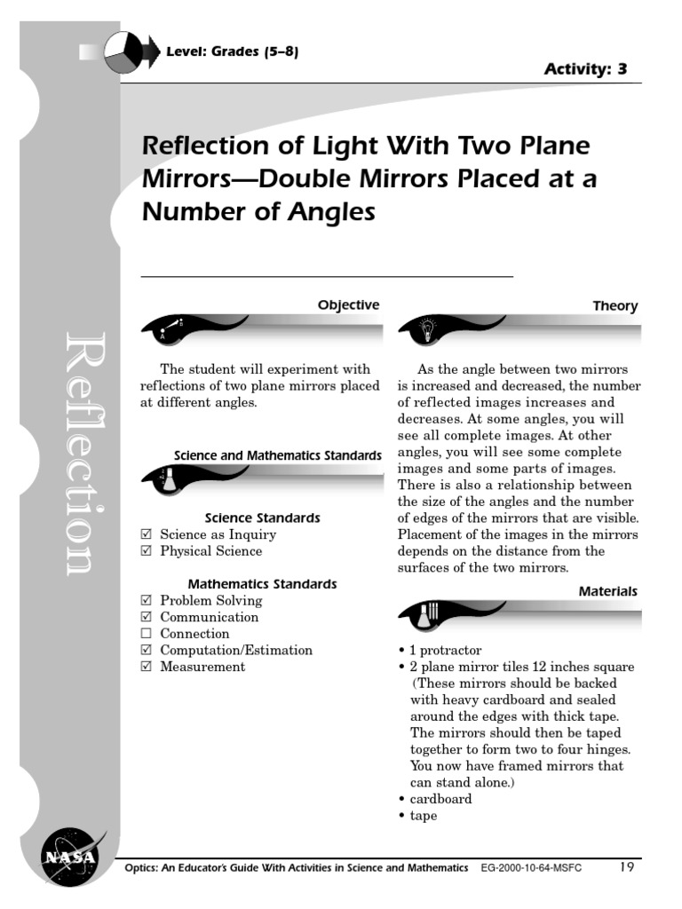 Double Mirror Reflection Activity | PDF | Mirror | Reflection (Physics)