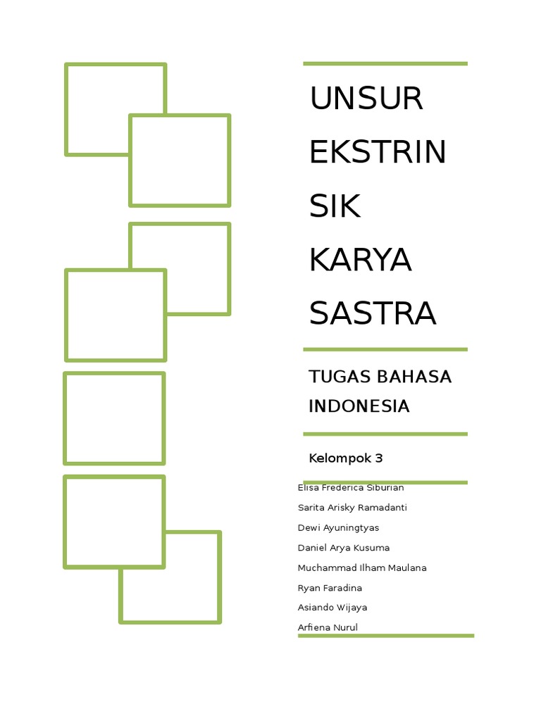 Makalah Unsur Ekstrinsik Karya Sastra