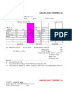 Analysis Sheet For Direct & Indirect Unit Costs: C-5 Lean Concrete (Hand Mix) 1:2:7 Project: Work Item