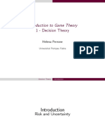 Introduction To Game Theory 1 - Decision Theory: Helena Perrone