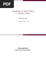 Introduction To Game Theory 1 - Decision Theory: Helena Perrone