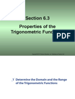 Section 6.3 Properties of The Trigonometric Functions