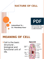 Structure of Cell: Submitted To: Dr. Mandeep Kaur