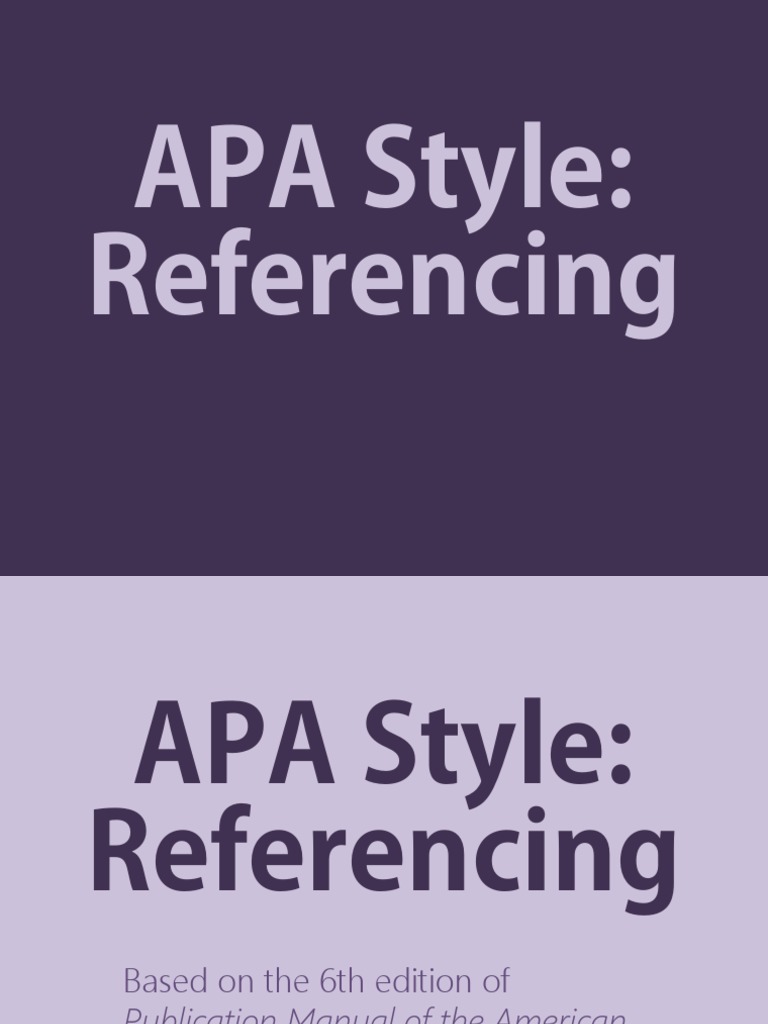 APA Style Referencing Guide | PDF | Apa Style | Philippines