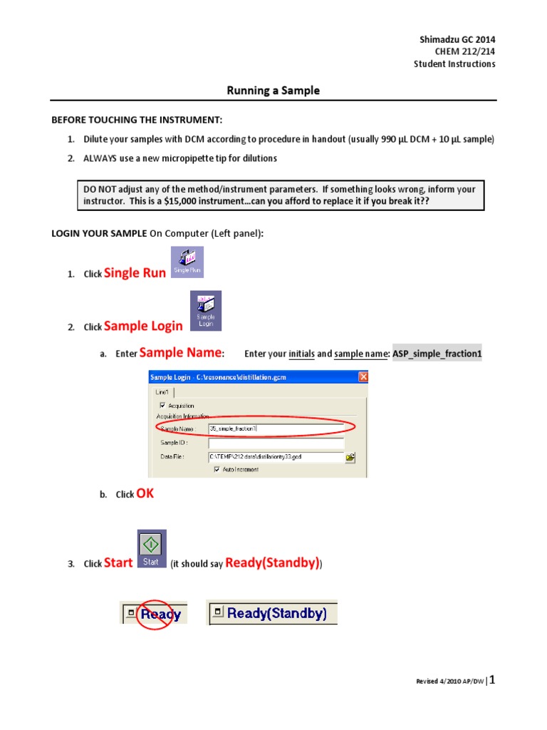 Shimadzu GC - Student Notes | PDF | Syringe | Computing