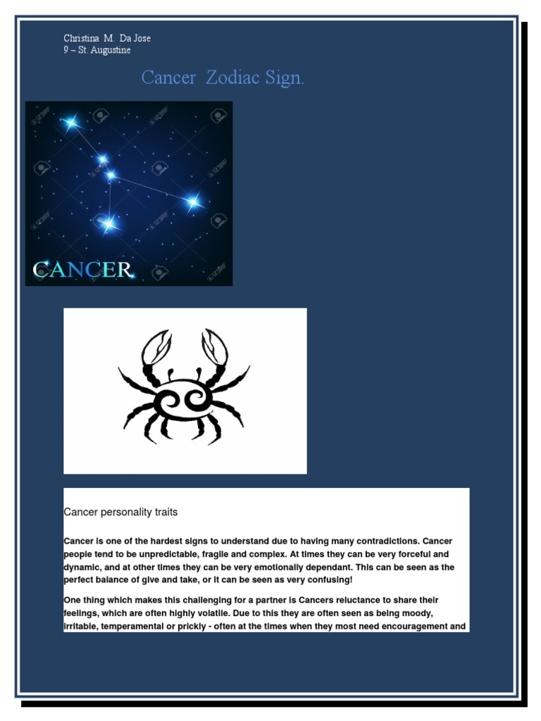 Cancer Zodiac Sign | PDF