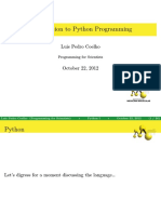 Introduction To Python Programming: Luis Pedro Coelho