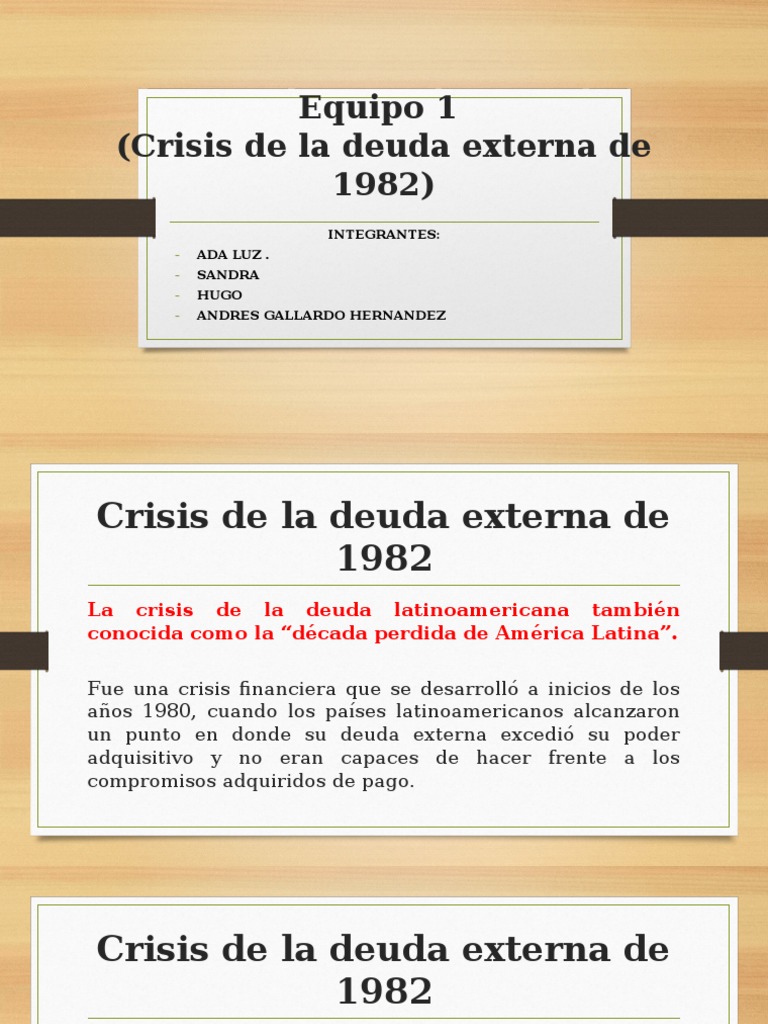 Crisis de la Deuda Externa de 1982 | PDF | Ciencias económicas | Economias