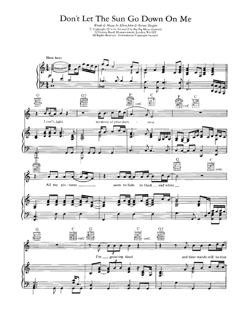 Dont Let The Sun Go Down On Me Elton John PDF