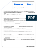 Homonyms Sheet 1