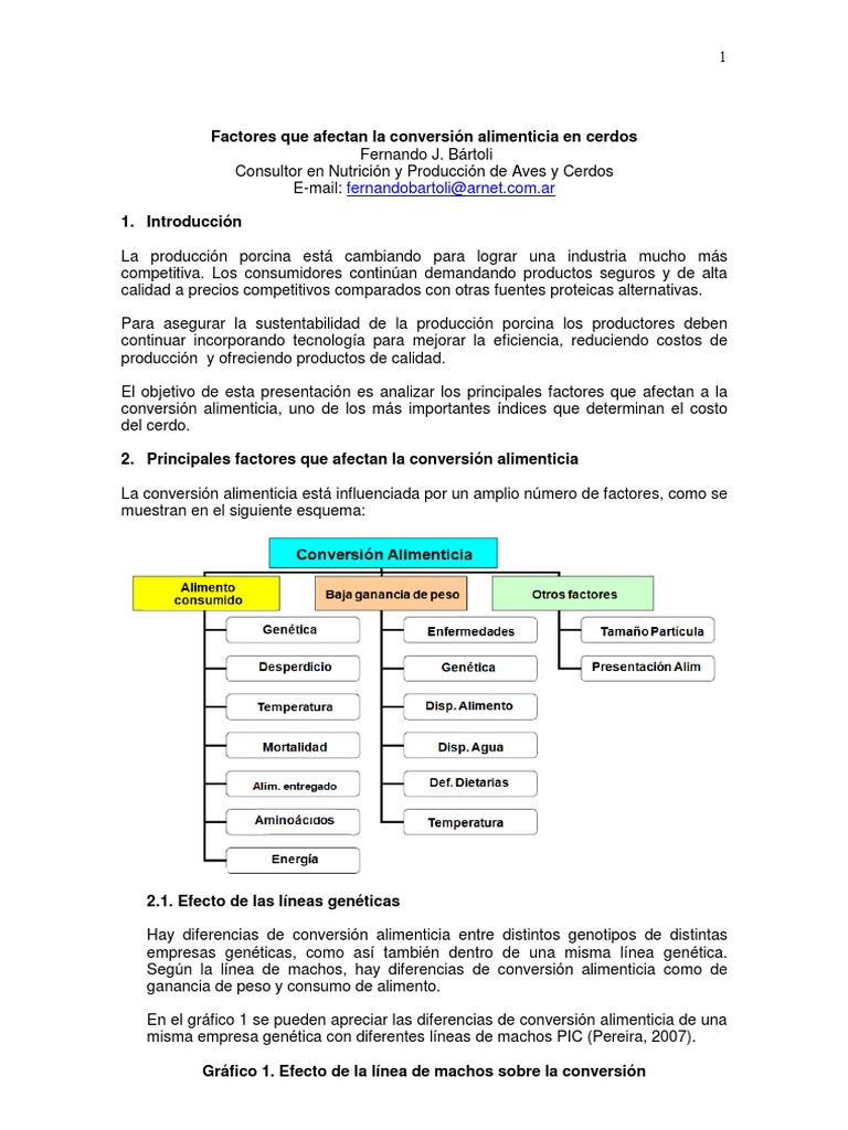 Factores de Conversión Alimenticia en Cerdos | PDF | Dieta | Cerdo ...