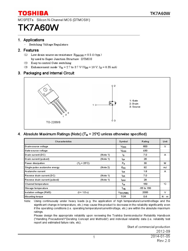 10 Transistor K7A60W TO-220F – MTX-IC – Componenti Elettronici Nuovi