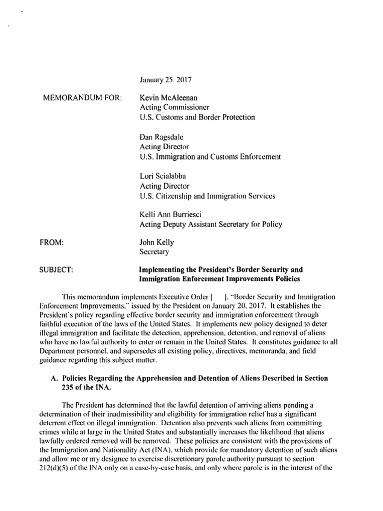 DHS Memo | PDF